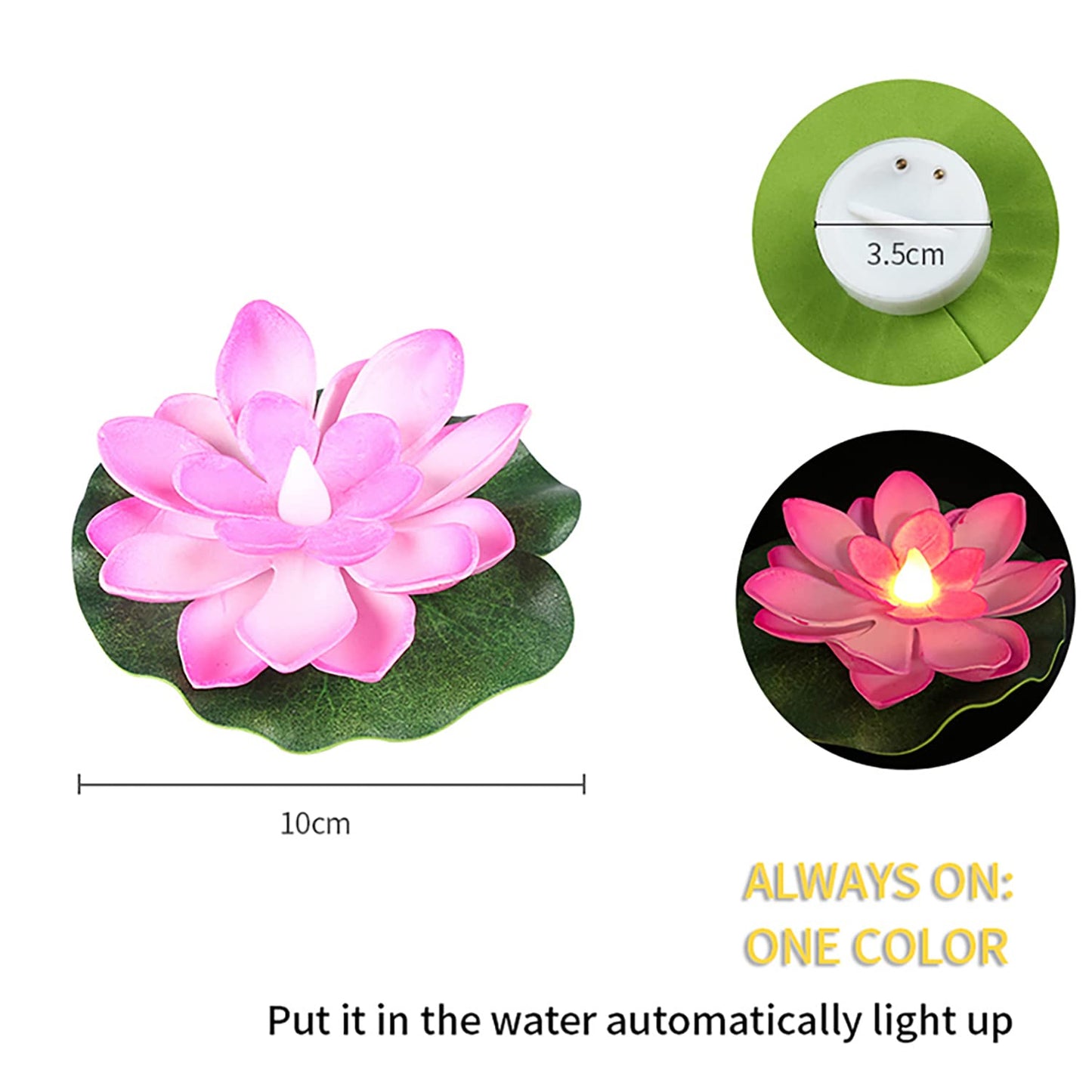 Water Floating Smokeless Candles Lotus Flowers Sensor Led Tealight For Outdoor And Indoor Decoration - Pack Of 6 Candle Candle (Pack Of 6)
