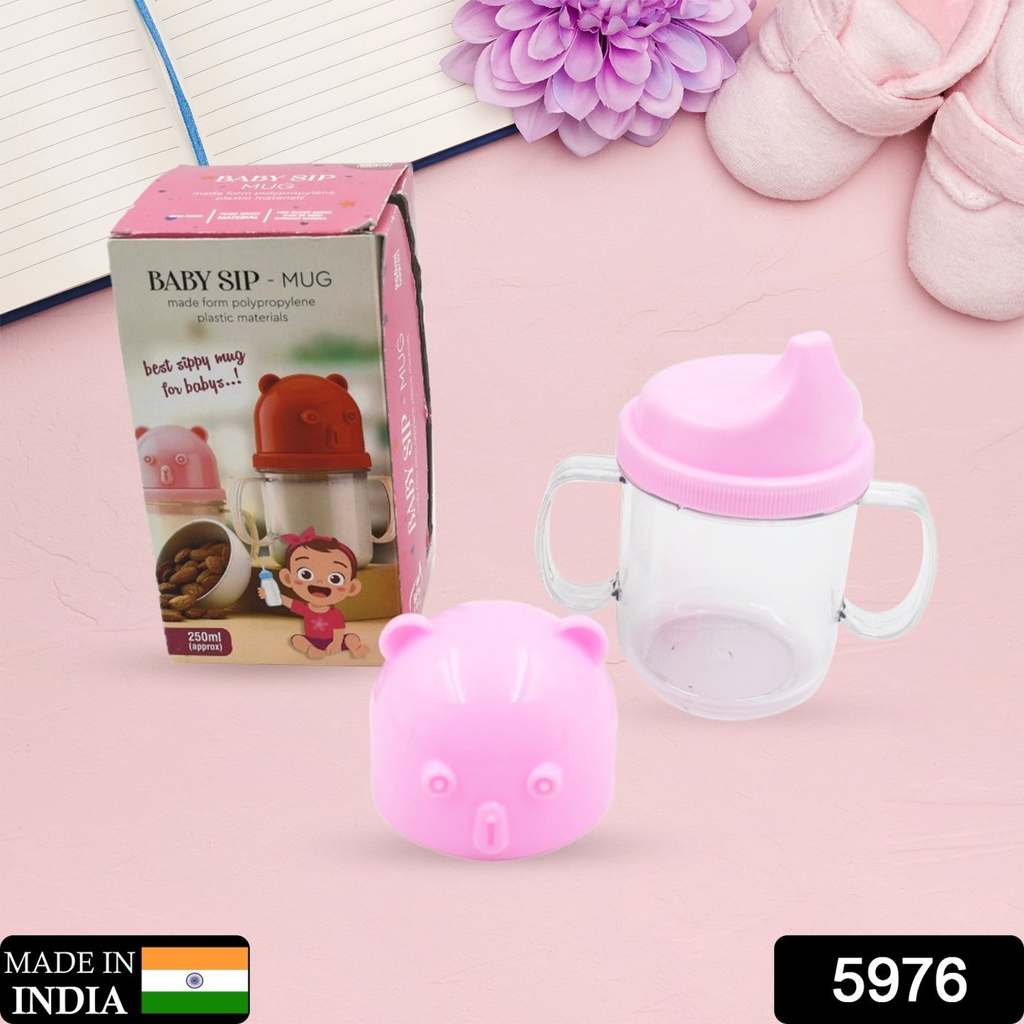 Baby Milk Mug Sippy Cup Baby Mug Leakproof Mug For Kids Lightweight Nursing Dishwasher Safe Mug (250 Ml 1 Pc)