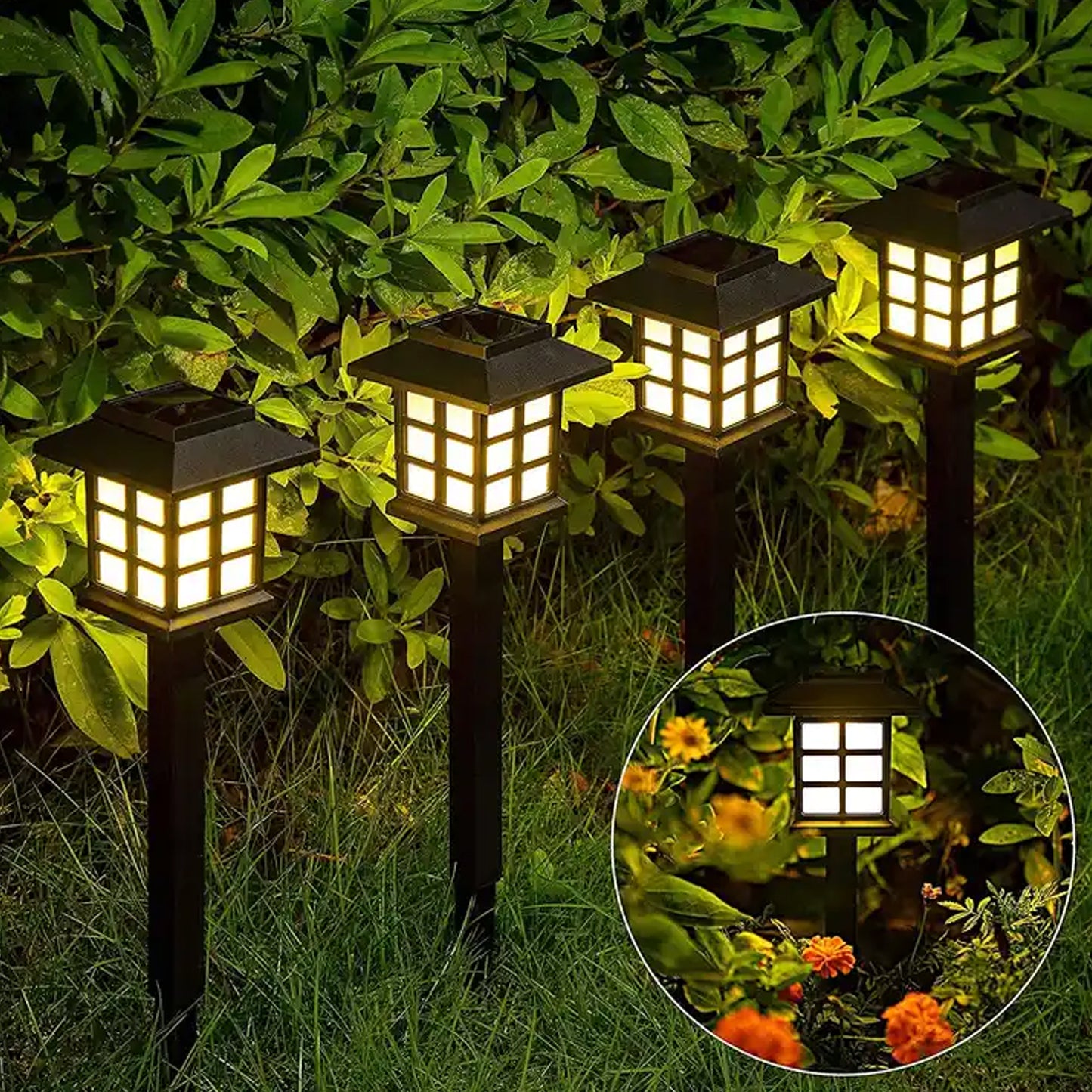 Big Solar Outdoor Lights 6 Pack Waterproof Solar Pathway Lights 10 Hrs Long-lasting Led Landscape Lighting Solar Garden Lights Solar Lights For Walkway Path Driveway Patio Yard  Lawn (6 Pc Set)