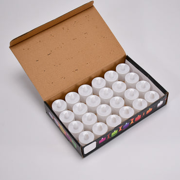 Red Flameless Led Tealights Smokeless Plastic Decorative Candles - Led Tea Light Candle For Home Decoration (Pack Of 24)