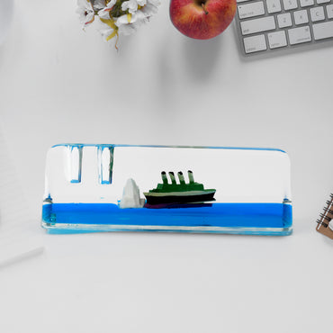 Car Interior Dashboard Decoration Floating Water Cruiser Ship Iceberg Ornament Car Interior Decoration For Birthday Gifts Home Decor Suitable For Home Show Car Decoration Gifts Desk Or Paperweight
