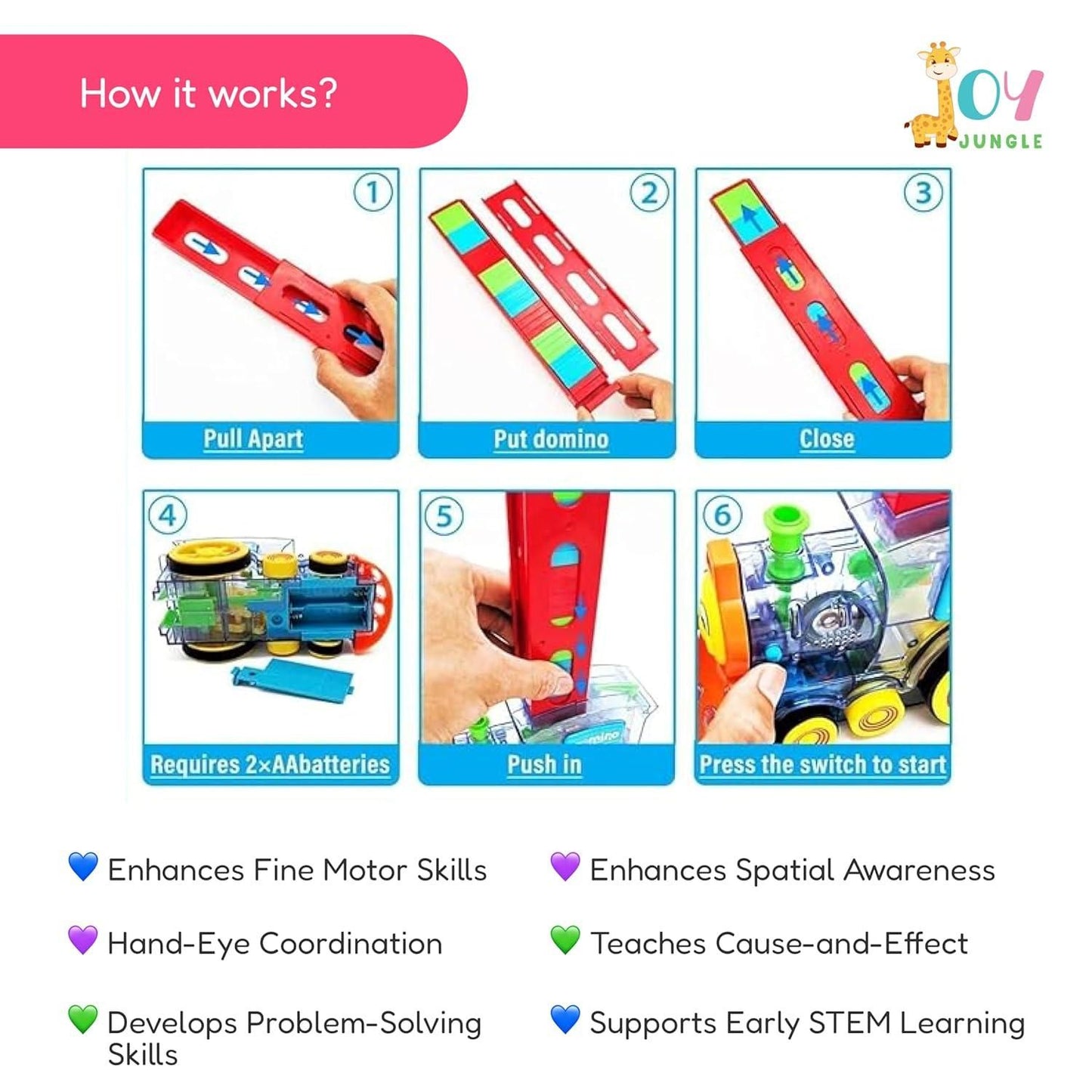 Train Toy Domino Set for Kids | BPA-Free Plastic with Sound Effects�