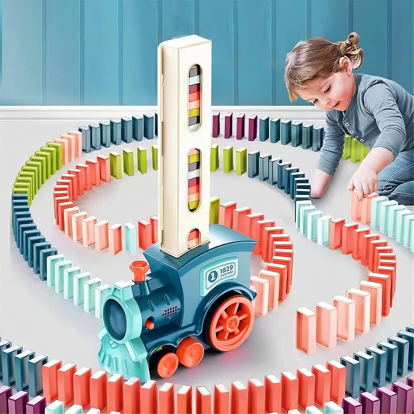 Train Toy Domino Set for Kids | BPA-Free Plastic with Sound Effects�