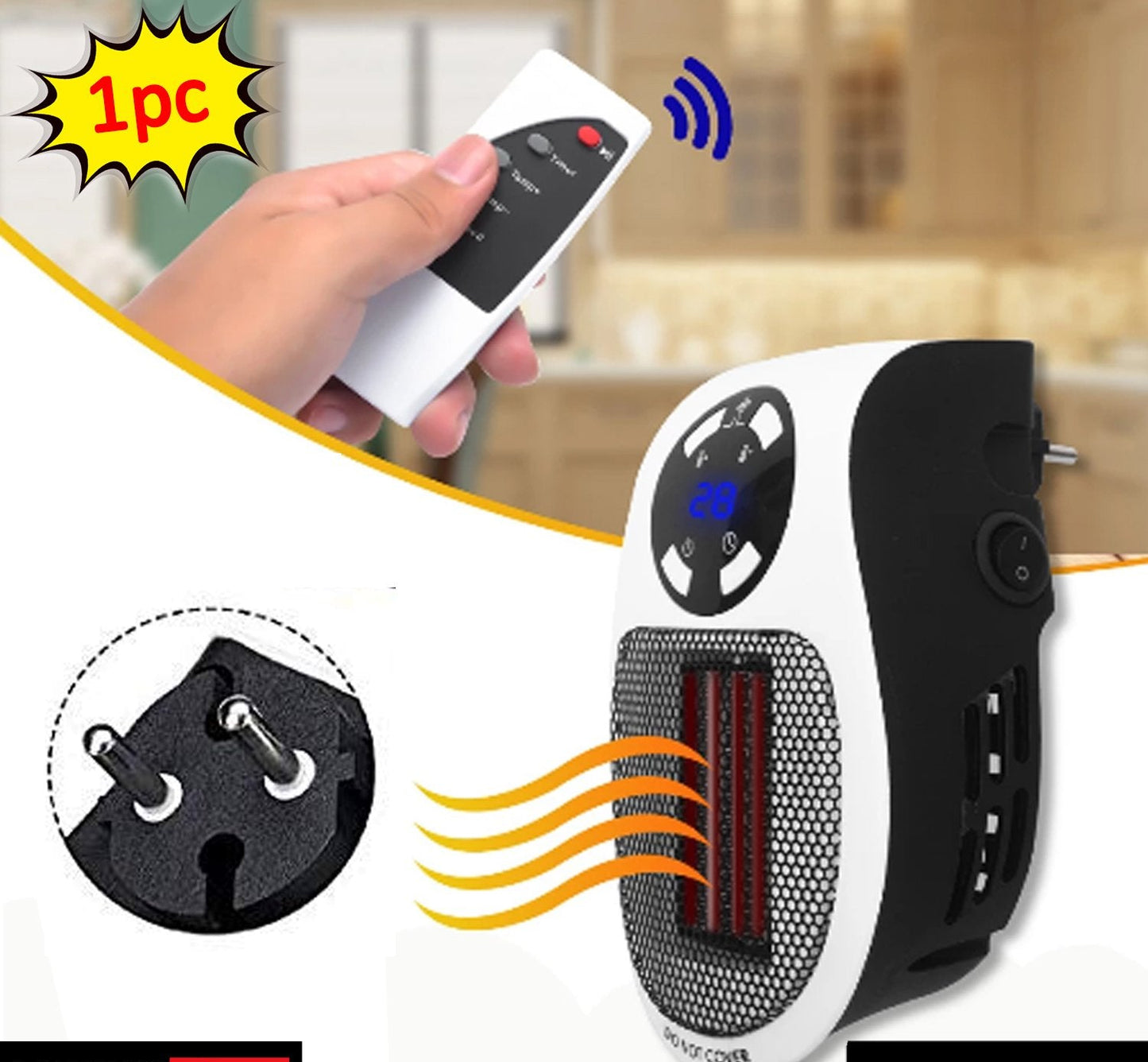 Portable Electric Heater Mini Fan Heater Desktop Household