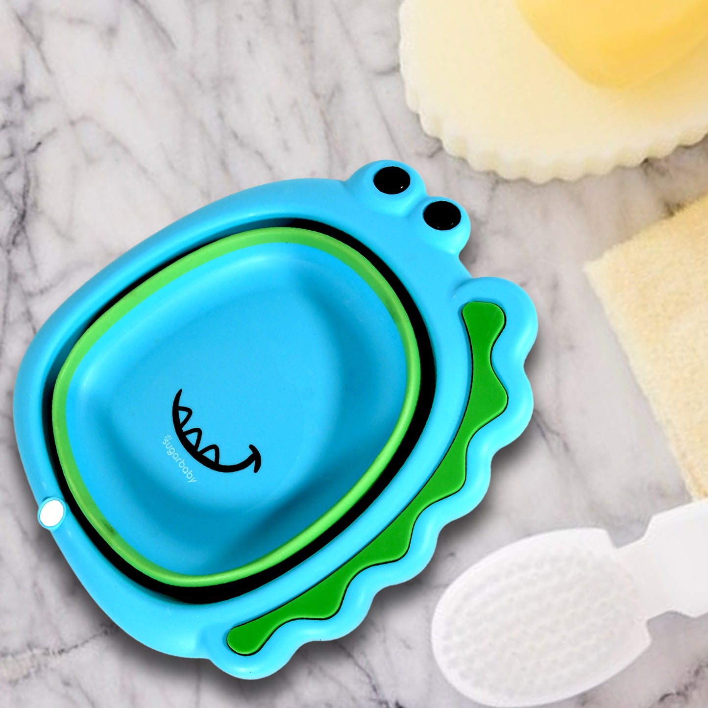 Frog Shape Wash Basin Space Saving Multi Function Foldable Baby Wash Basin Easy Clean Lightweight Thicken For Washing Face For Home (3331cm  1 Pc)