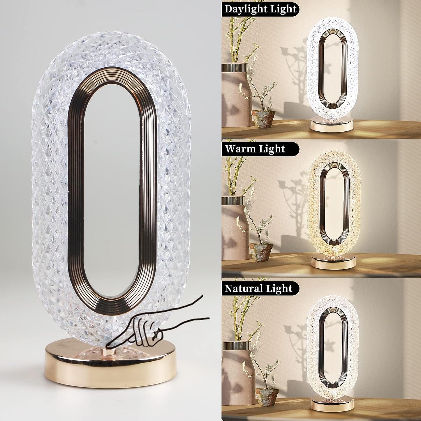 Touch Control Crystal Diamond Table Desk Lamp