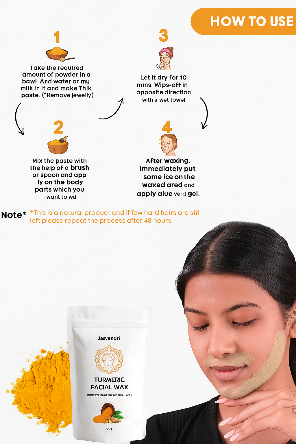 Turmeric Facial Wax Powder