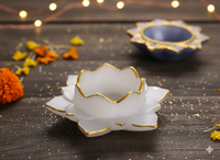 Lotus resin Diya - Multicolor - 1 PC