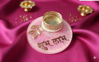 Shubh Laabh - Resin Pooja Thali - 4.5 INCH