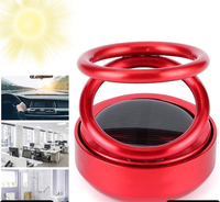 Solar Power Car Aroma Diffuser 360double Ring Rotating Design Car Fragrance Diffuser Car Perfume Air Freshener For Dashboard Home Office