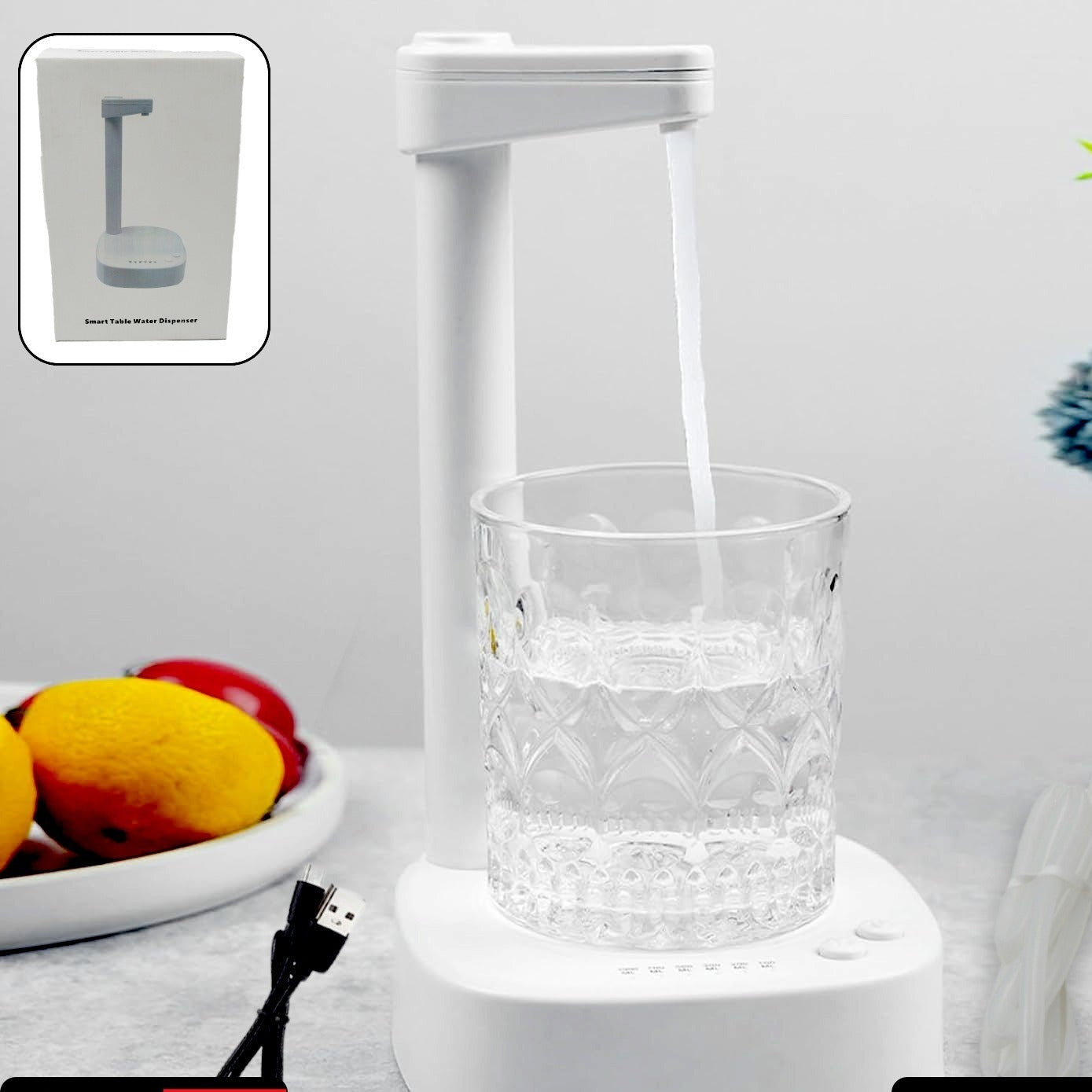 Usb Charging Desktop Water Bottle Dispenser Intelligent Desktop Water Pump With Small Pipe One Button Operation Smart Table Bedside Water Dispenser Desk Water Dispenser For Home Office Outdoor Camping