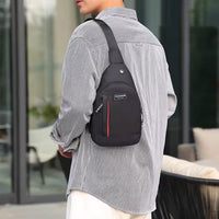 Waterproof Anti Theft Cross-body Fanny Pack Waist Bag Shoulder Bags Chest Men Casual Fashion Usb Charging Earphone Hook Sling Travel Bag (1 Pc)