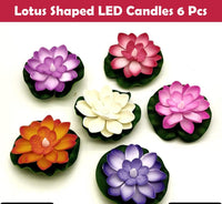 Water Floating Smokeless Candles  Lotus Flowers Sensor Led Tealight For Outdoor And Indoor Decoration - Pack Of 6 Candle Candle (Pack Of 6)