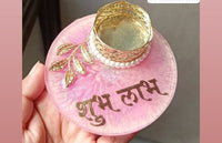 Shubh Laabh - Resin Pooja Thali - 4.5 INCH