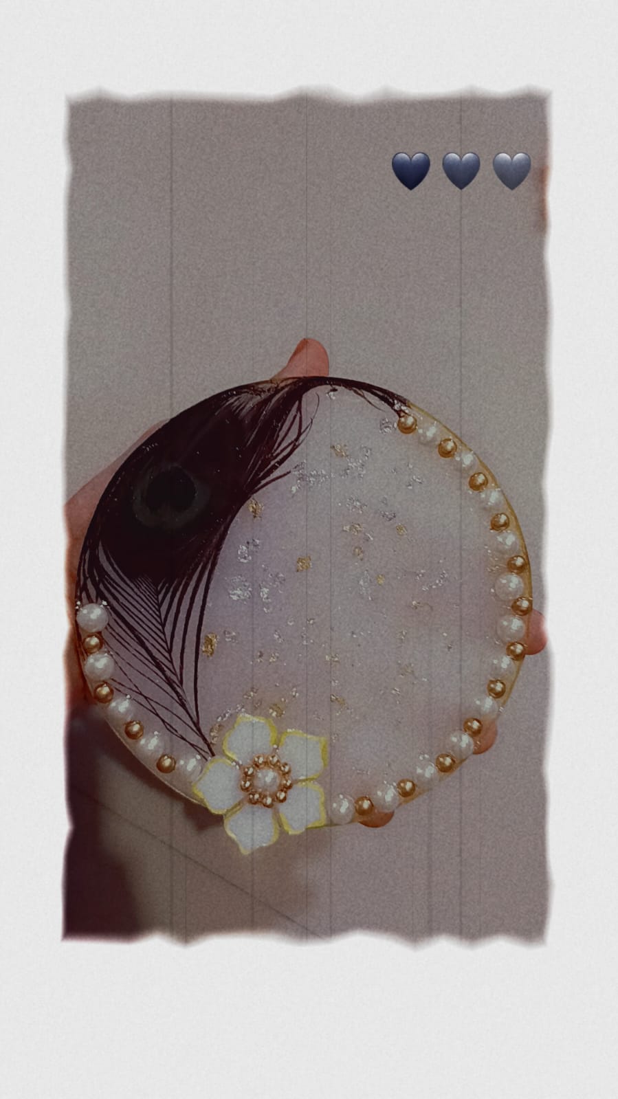 Peacock Feather Resin Pooja Thali - 6 Inch