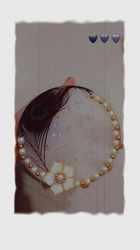 Peacock Feather Resin Pooja Thali - 6 Inch