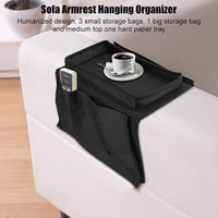 Sofa Arm Rest Hanging Storage Bag (Black)