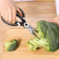 3 In 1 Multi-function Kitchen Household For Vegetables Fruit Cheese  Meat Slices With Bottle Opener Stainless Steel Sea Food Scissor (1 Pc )