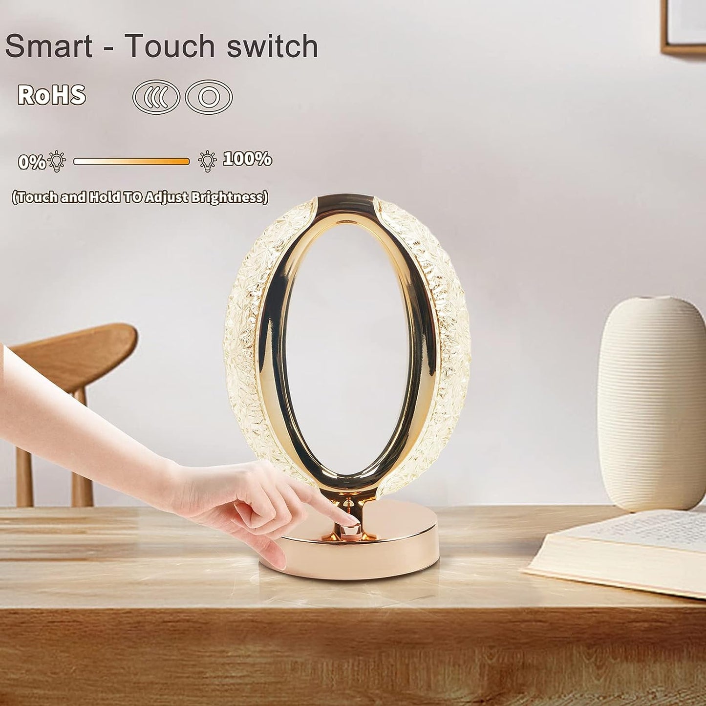 Touch Control Crystal Diamond Table Desk Lamp