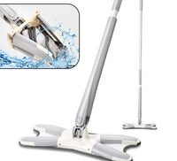 X Shape Mop Or Floor Cleaning Hands-free Squeeze Microfiber Flat Mop System 360 Flexible Head Wet And Dry Mop For Home Kitchen With 1 Super-absorbent Microfiber Pads.