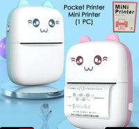 Pocket Mini Printer Mobile Phone Bluetooth Connection Wireless Mini Thermal Printer With Android Or Ios App For Pictures Portable Smart Printercontains 1 Rolls Thermal Paper With Fast Paper Output For Photo Image