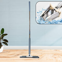 X Shape Mop Or Floor Cleaning Hands-free Squeeze Microfiber Flat Mop System 360 Flexible Head Wet And Dry Mop For Home Kitchen With 1 Super-absorbent Microfiber Pads.
