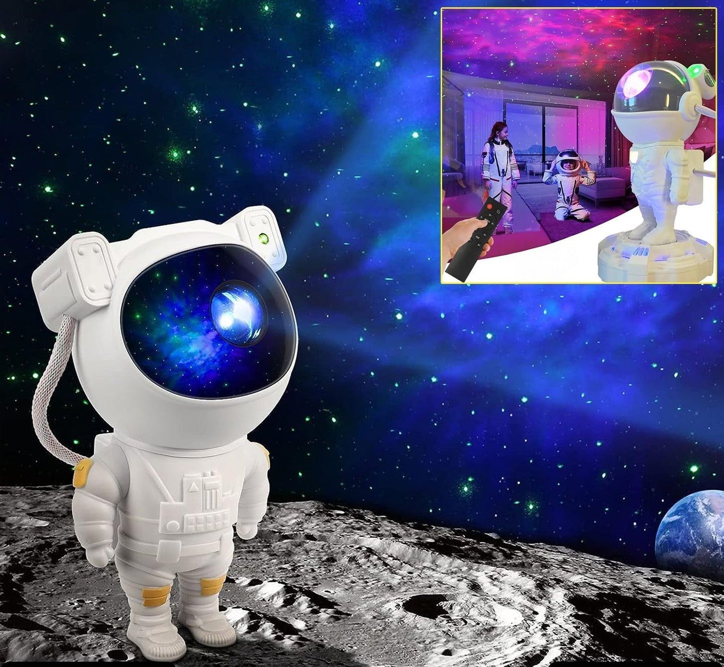 Robot Sky Space Stars Light Astronaut Galaxy Projector Night Lamp | Raksha Bandhan Gift