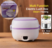 Electric Lunch Box Portable Food Warmer Food Heating Lunch Box Removable Food-grade Stainless Steel Compartments 220v 200w For Car Truck Office