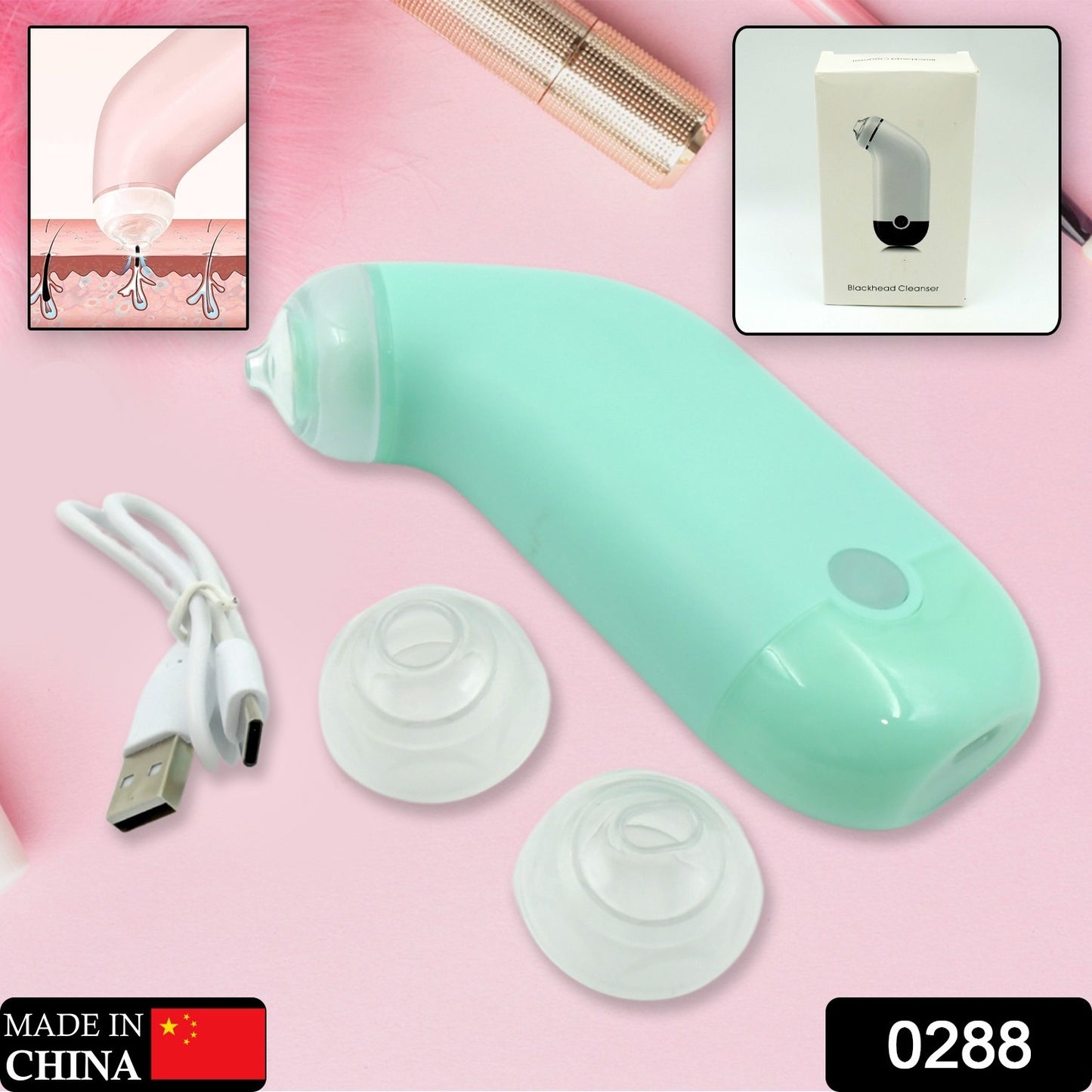 Vacuum Blackhead Machine Reduce Spot Mini Handheld Lifting Massage Facial Blackhead Remover For Skin Care (1 Pc)