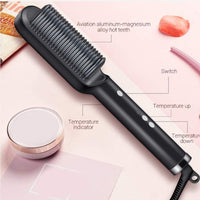 Hqt-909b Hair Straightener Used While Massaging Hair Scalps And Head.